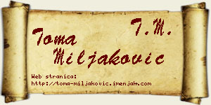 Toma Miljaković vizit kartica